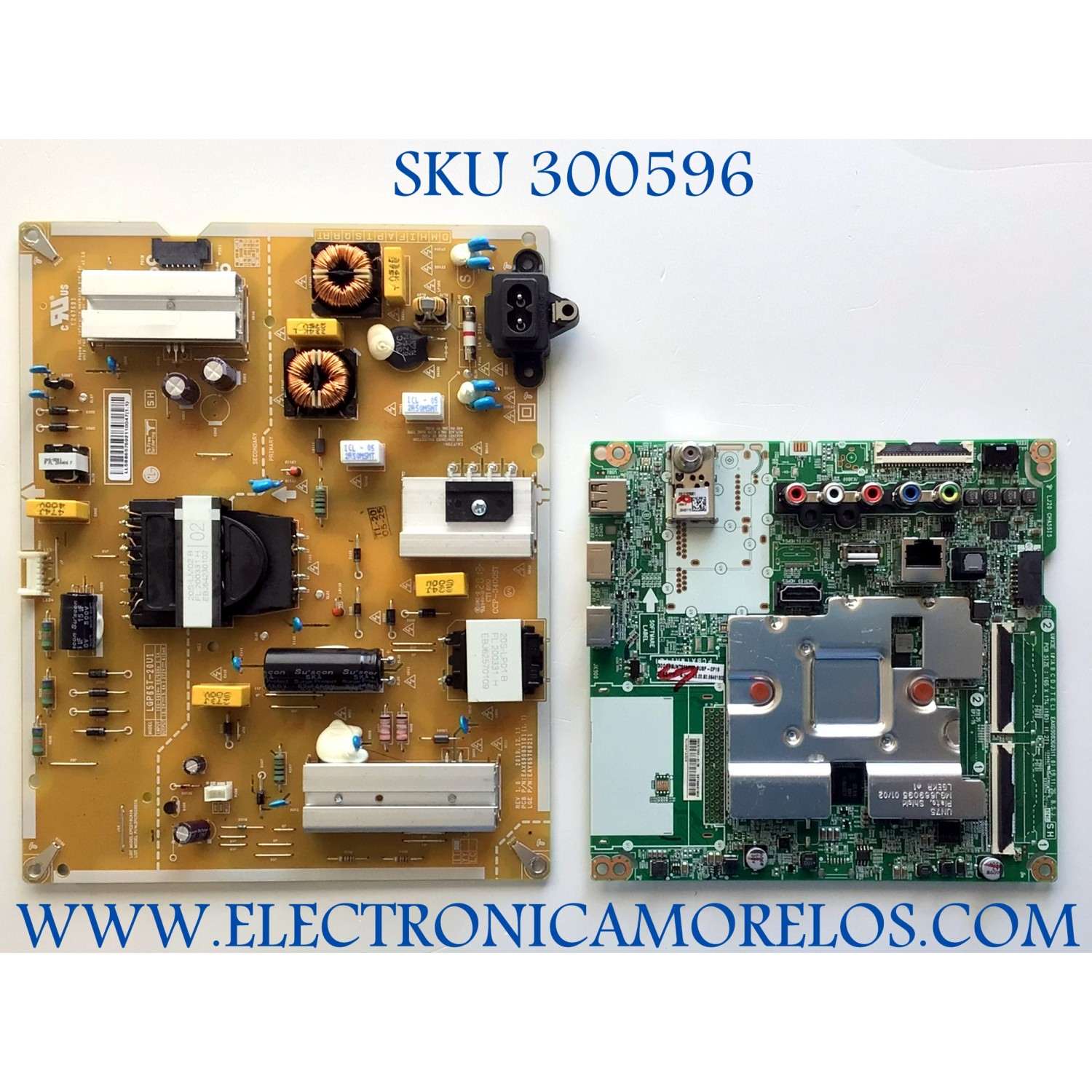 KIT DE TARJETAS PARA TV LG 4K·UHD·HDR SMART TV / MAIN EBT66461302 / EAX69083603 / EAX69083603(1.0) / FUENTE 65769211 / EAY65769211 / EAX69083101 / LGP65T-20U1 / DISPLAY HV650QUB-N9E / PANEL NC650DQG-ABHX5 / MODELO 65UN7300PUF / 65UN7300PUF.BUSFLKR